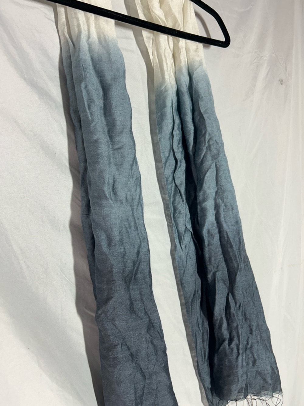Lightweight Ombre Scarf in Cream to Slate Blue